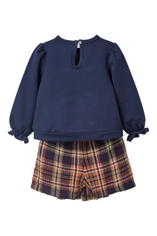 Sweat et jupe-short - Orange et bleu marine
