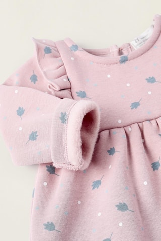 Robe et collant - Rose poudré et blanc