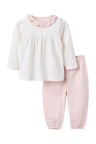Pyjama - Blanc et rose poudré