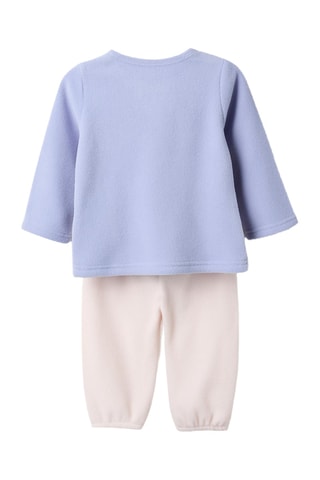 Pyjama polaire - Bleu clair et rose poudré