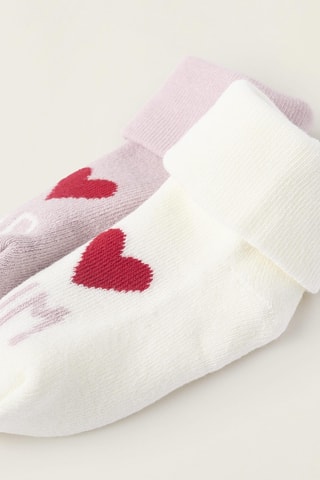 1 Paar Sokken - Roze en wit