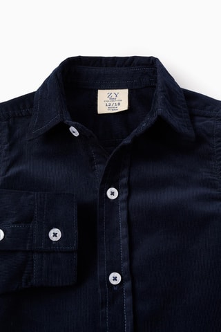 Chemise en velours - Bleu foncé
