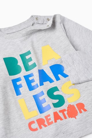 T-shirt - Gemêleerd Lichtgrijs