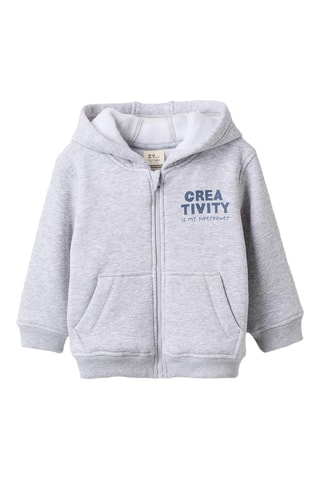 Sweater met Capuchon - Gemêleerd Grijs