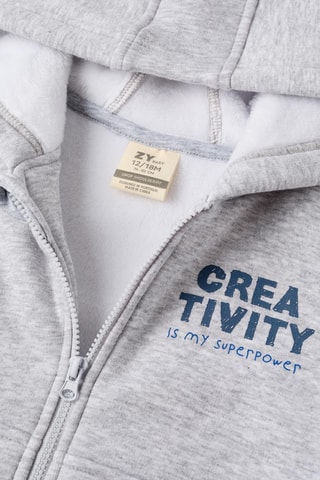 Sweater met Capuchon - Gemêleerd Grijs