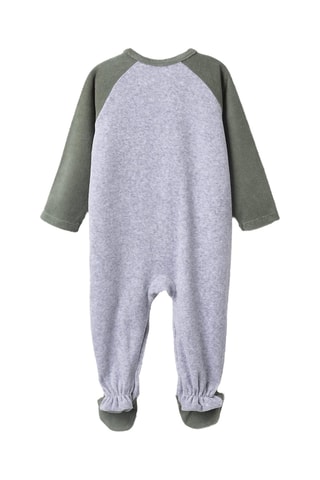 Grenouillère en velours - Gris chiné