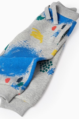 Joggingbroek fleece - gemêleerd lichtgrijs