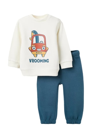 Sweat et pantalon - Bleu cobalt et blanc