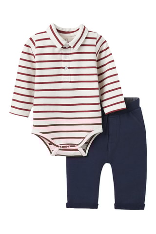 Body et pantalon - Blanc et bleu nuit