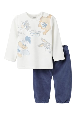 Pyjama Looney Tunes - Blanc et bleu marine