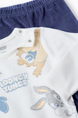 Pyjama Looney Tunes - Blanc et bleu marine