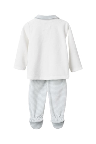 Pyjama en velours - Blanc et ciel