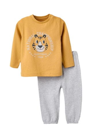 Pyjama - Jaune et gris clair chiné
