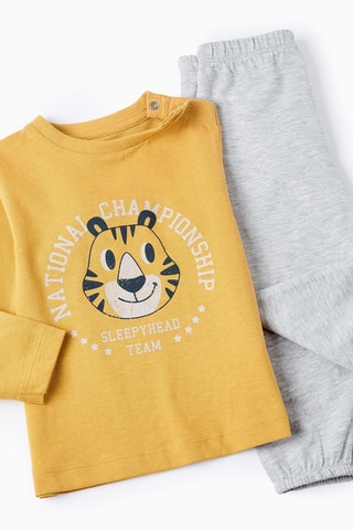 Pyjama - Jaune et gris clair chiné
