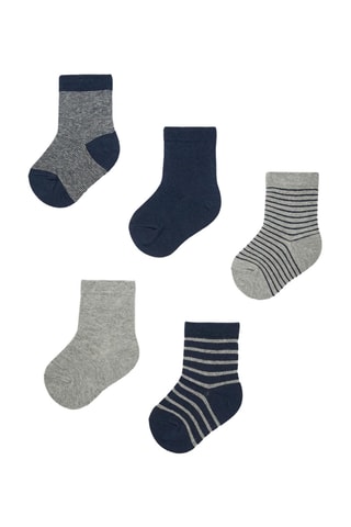 5 paires de chaussettes - Bleu marine et gris chiné