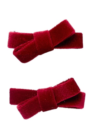 2 Velours Haarspelden - Rood