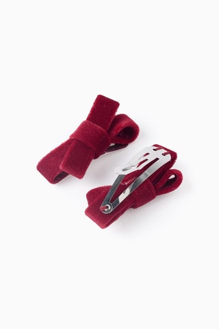 2 Velours Haarspelden - Rood