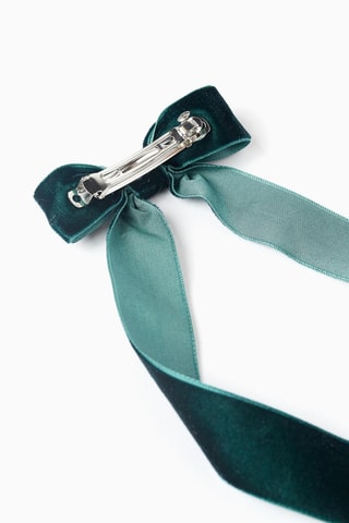 Barrette à cheveux en velours - Vert foncé
