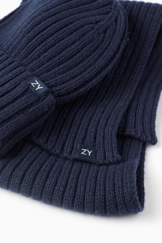 Echarpe et bonnet - Bleu marine