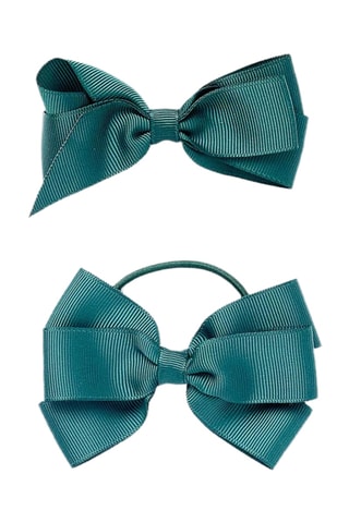 1 élastique et 1 barrette à cheveux - Vert foncé