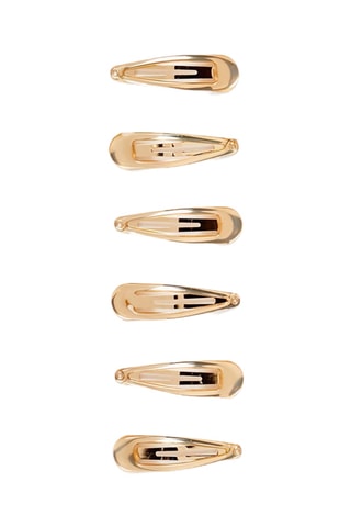 6 barrettes clic clac - Doré 