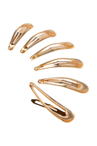 6 barrettes clic clac - Doré 