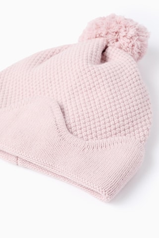Bonnet à pompon - Rose pâle