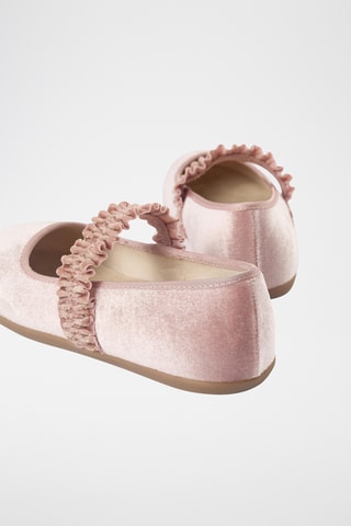 Velours Mary Janes - Roze