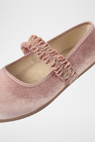 Velours Mary Janes - Roze