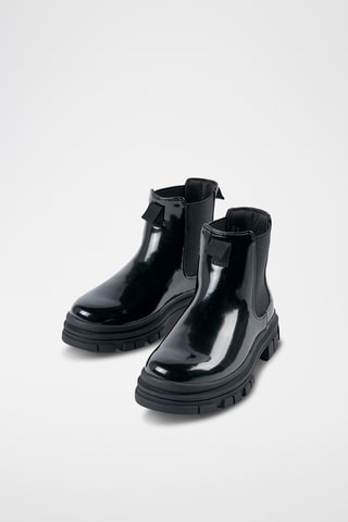 Gelakte Chelsea Boots - Zwart