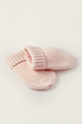 Bonnet et moufles - Rose poudré
