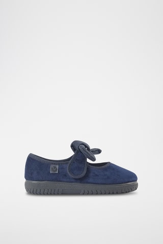 Velours Mary Janes - Marineblauw