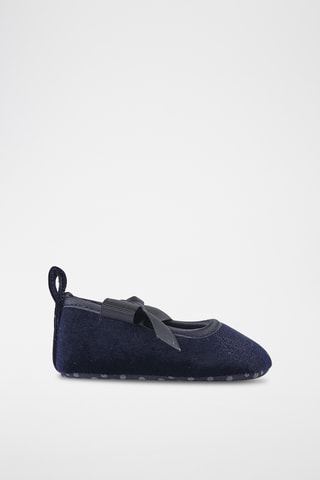 Velours Mary Janes - Donkerblauw