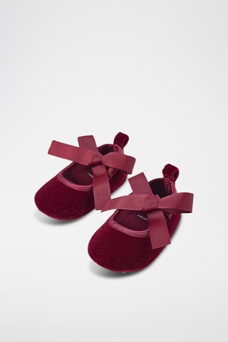 Velours Mary Janes - Rood