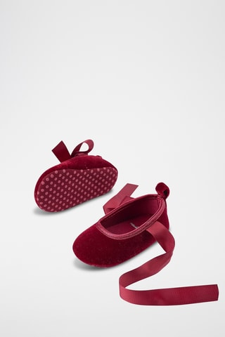 Velours Mary Janes - Rood