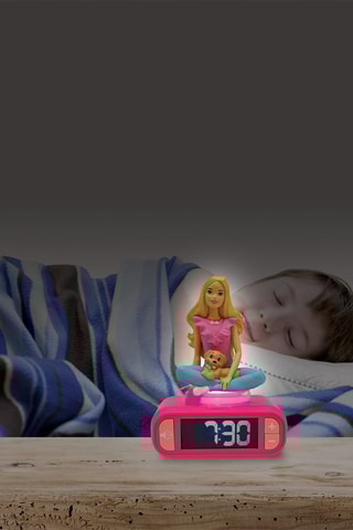 Despertador digital com luz de presença. Barbie em 3D, e efeitos sonoros - A partir dos 3 anos