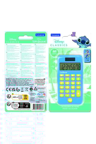 Calculadora de bolso com tampa de proteção Stitch Lilo e Stitch Disney - A partir dos 3 anos