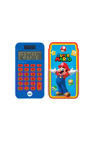 Calculadora de bolso com tampa de proteção Mario - A partir de 6 anos