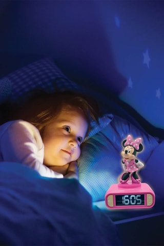 Despertador digital com luz de presença Minnie Disney em 3D e efeitos sonoros - A partir dos 4 anos