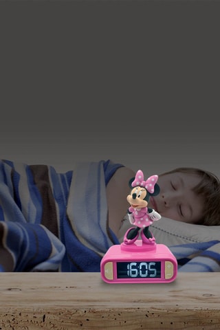 Despertador digital com luz de presença Minnie Disney em 3D e efeitos sonoros - A partir dos 4 anos