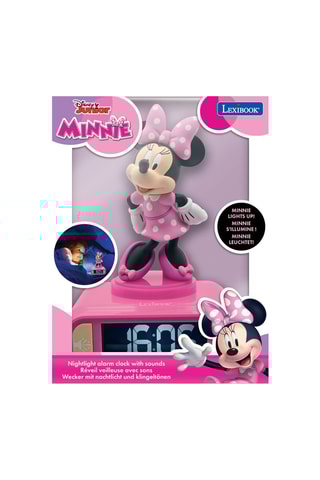 Despertador digital com luz de presença Minnie Disney em 3D e efeitos sonoros - A partir dos 4 anos