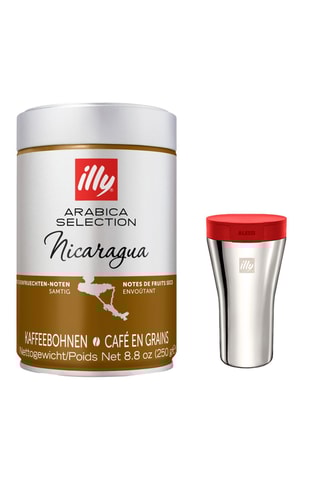 6 boîtes de café en grains Arabica Selection Nicaragua Illy 250 g et Mug de voyage offert