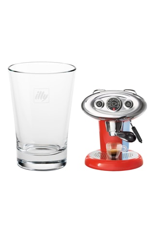 Machine à café 1 l rouge et 6 verres à café offerts