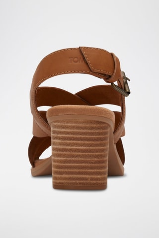 Sandales compensées en cuir Gracie - Beige