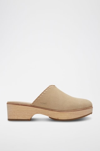 Mules à talons en nubuck Addison Clog - Beige