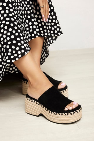 Mules à talons en nubuck Laila Mule - Noir