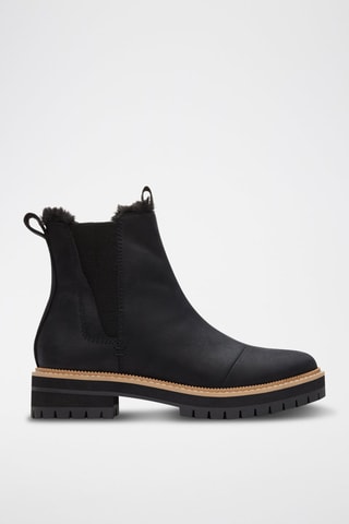 Bottines Chelsea fourrées en cuir Dakota - Noir