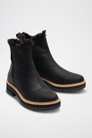 Bottines Chelsea fourrées en cuir Dakota - Noir