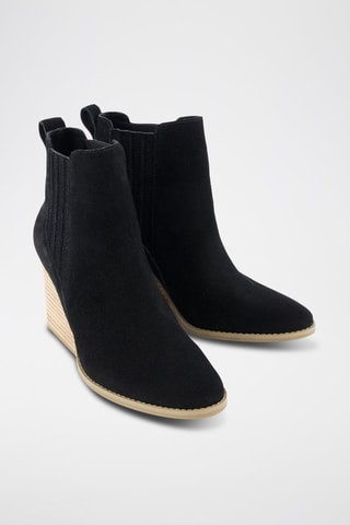 Bottines Chelsea compensées en cuir Noa - Noir