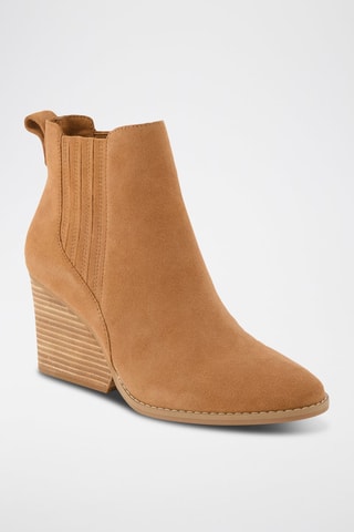 Bottines Chelsea compensées en cuir Noa - Marron clair